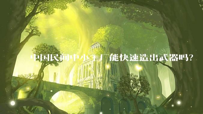 中国民间中小工厂能快速造出武器吗？