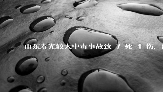 山东寿光较大中毒事故致 7 死 4 伤，副市长等 26 人被问责，此事有哪些警示意义？