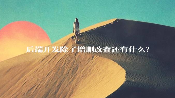 后端开发除了增删改查还有什么？